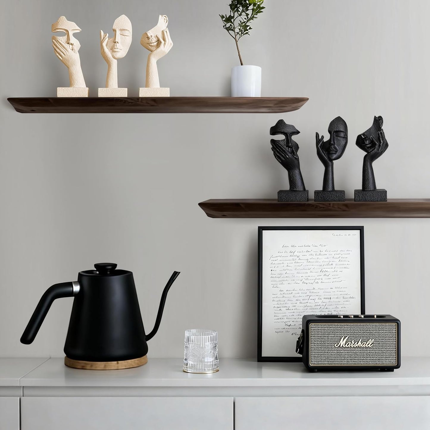 Thinker Statue Set / Cream / Set of 3