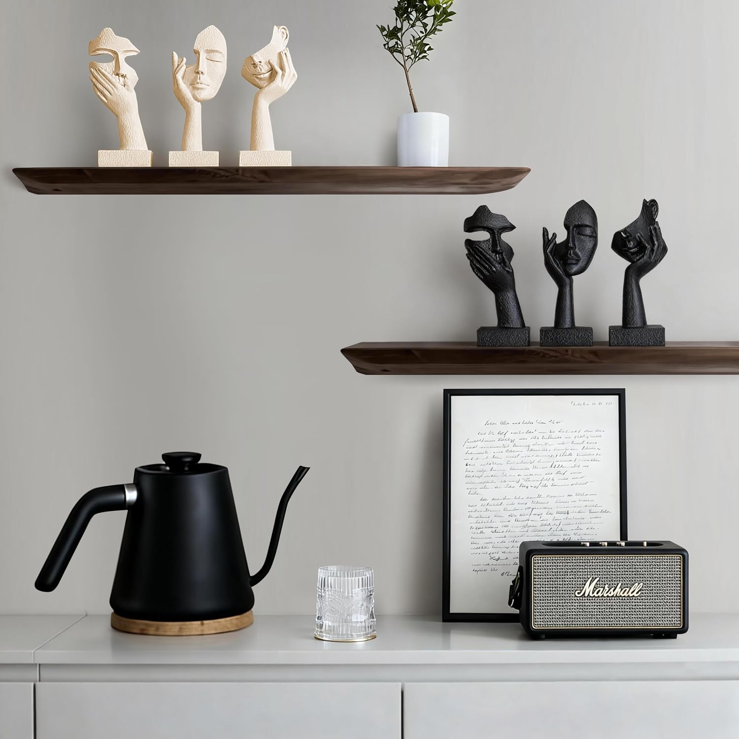 Thinker Statue Set / Cream / Set of 3