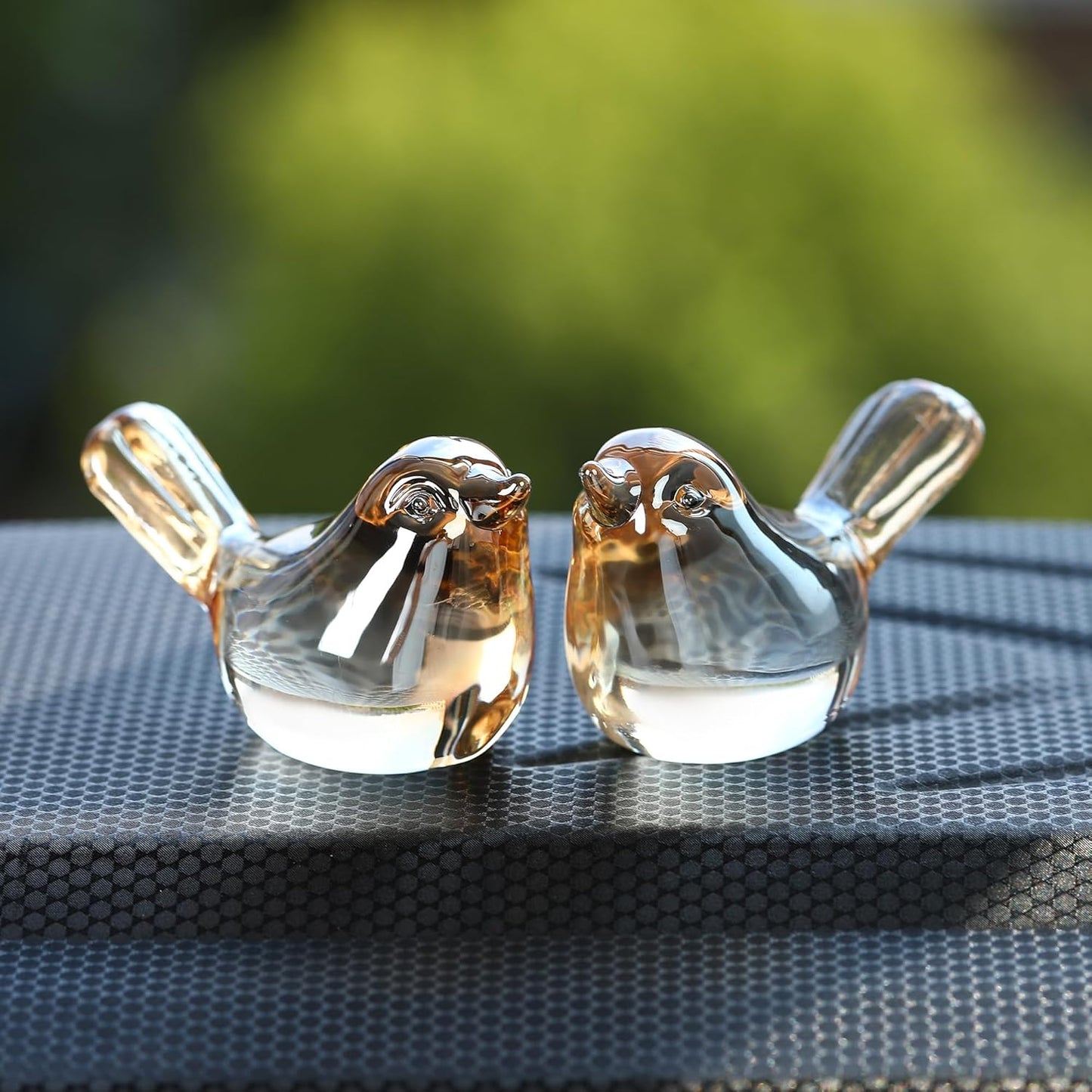 Small Bird Figurines Home Decor Glass Crystal Bird Statue Modern Style Decorative Ornaments / Gold