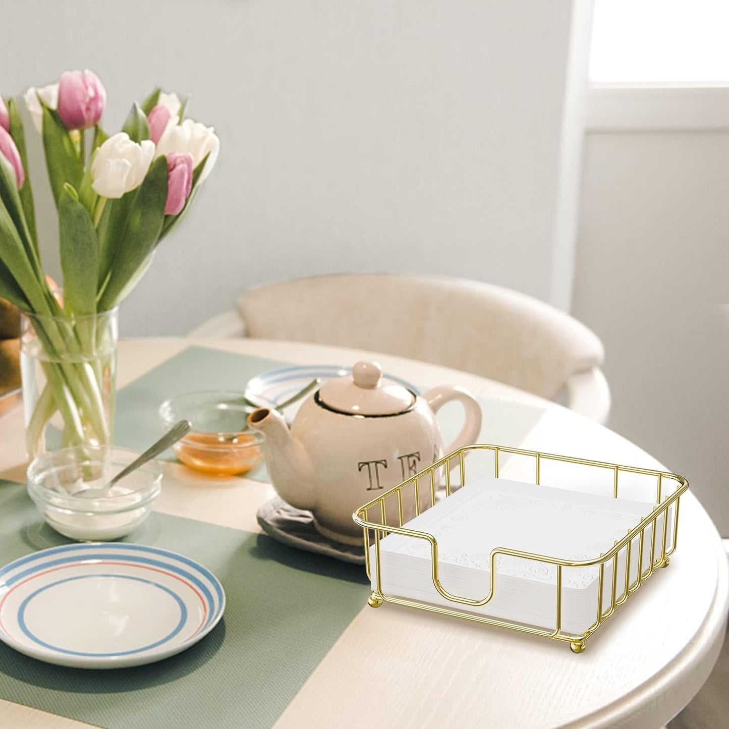Napkin Holder / Napkin Holders for Paper Napkins / Gold / Luncheon