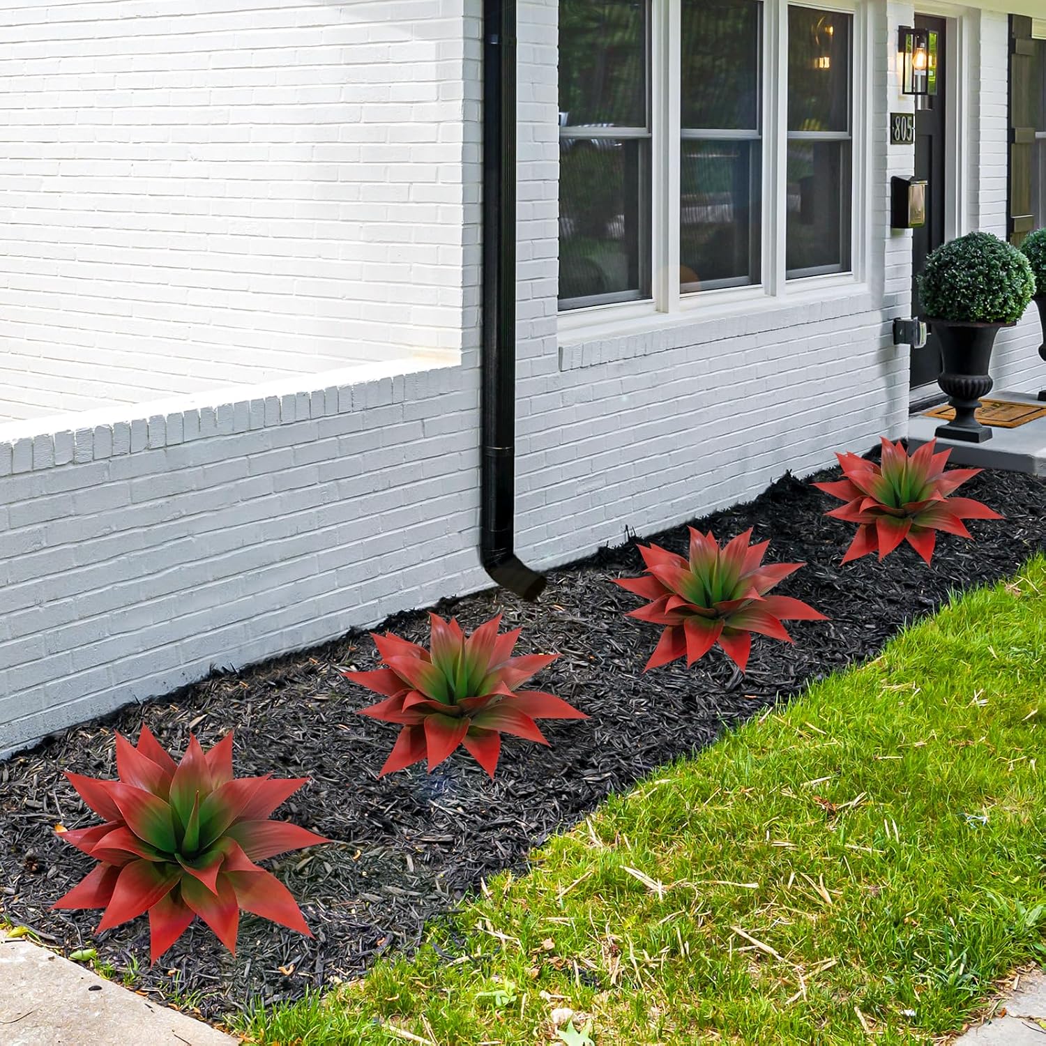 Artificial Agave Plant / Red / 16 / 16 Inch / Set of 2