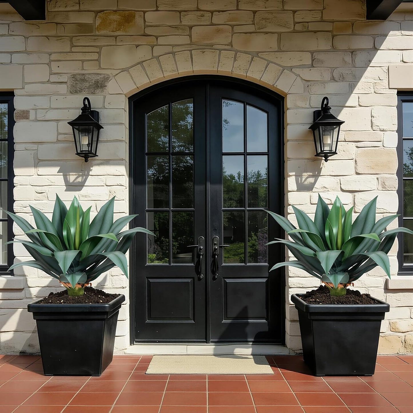 Faux Yucca Floor Plants / Green / 25in