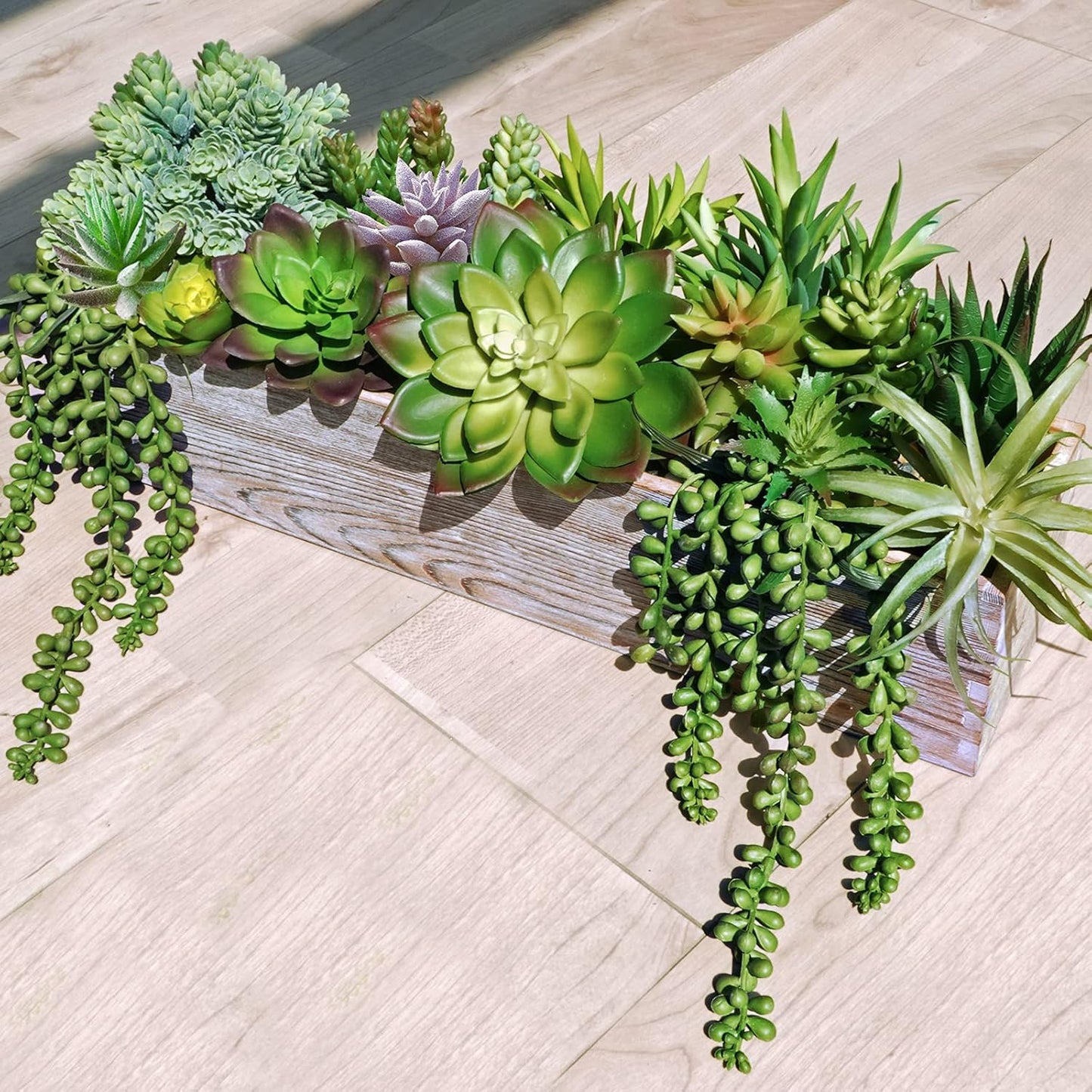 Assorted Artificial Succulents Plants Unpotted Small Hanging Succulent Aloe Fake / Green / Set of 19