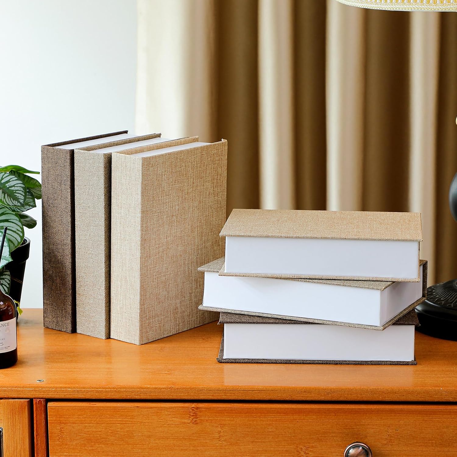 Faux Decorative Books Set / Coffee Color / Set of 6