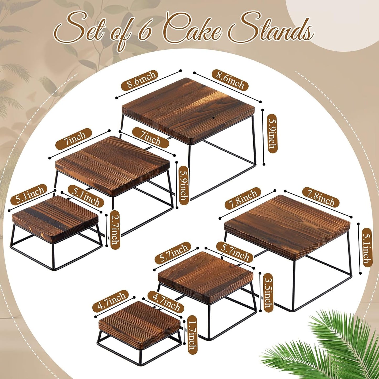 Wood Cupcake Display Stand Rustic Dessert Table Wood Risers Display Stands / Set of 6