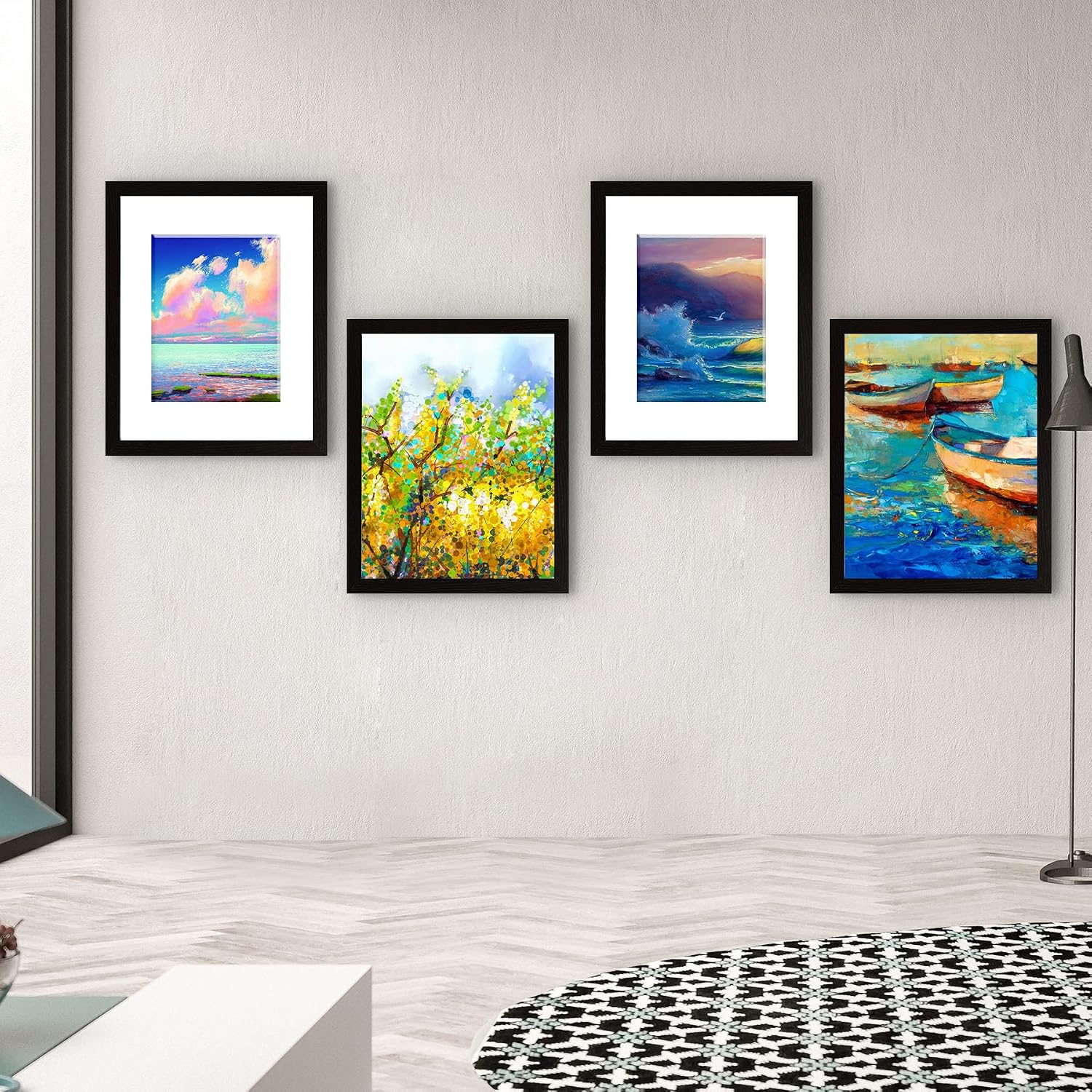 SESEAT Picture Frames 16x20, Black Poster Frame for Wall, Dispaly Pictures 11x14 with Mat or 16x20 without Mat, Pack of