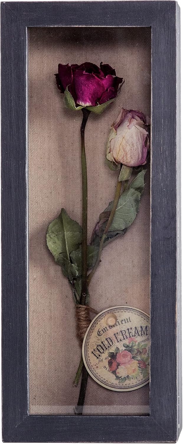Freezing point Shadow Box Frame 5x12.5 Shadow Box Pin Display Case Cabinet Picture Frame with Linen Back Memorabilia