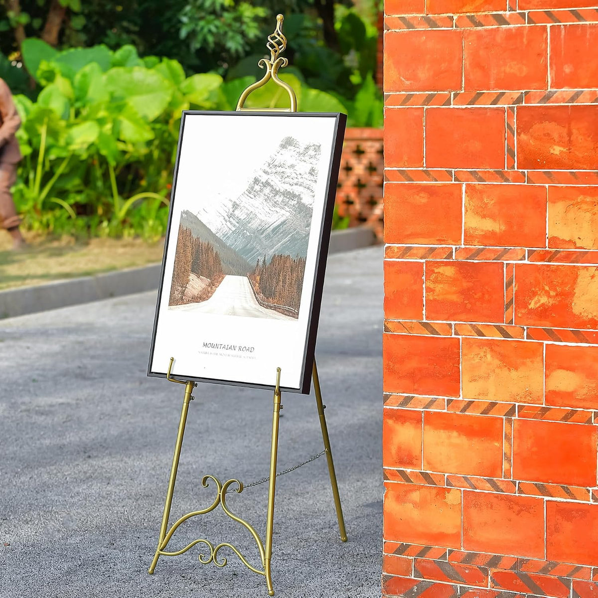 Gold Easel Stand for Sign 58.5” H Metal Large Adjustable | Display Standing for Displaying Pictures Wedding Poster