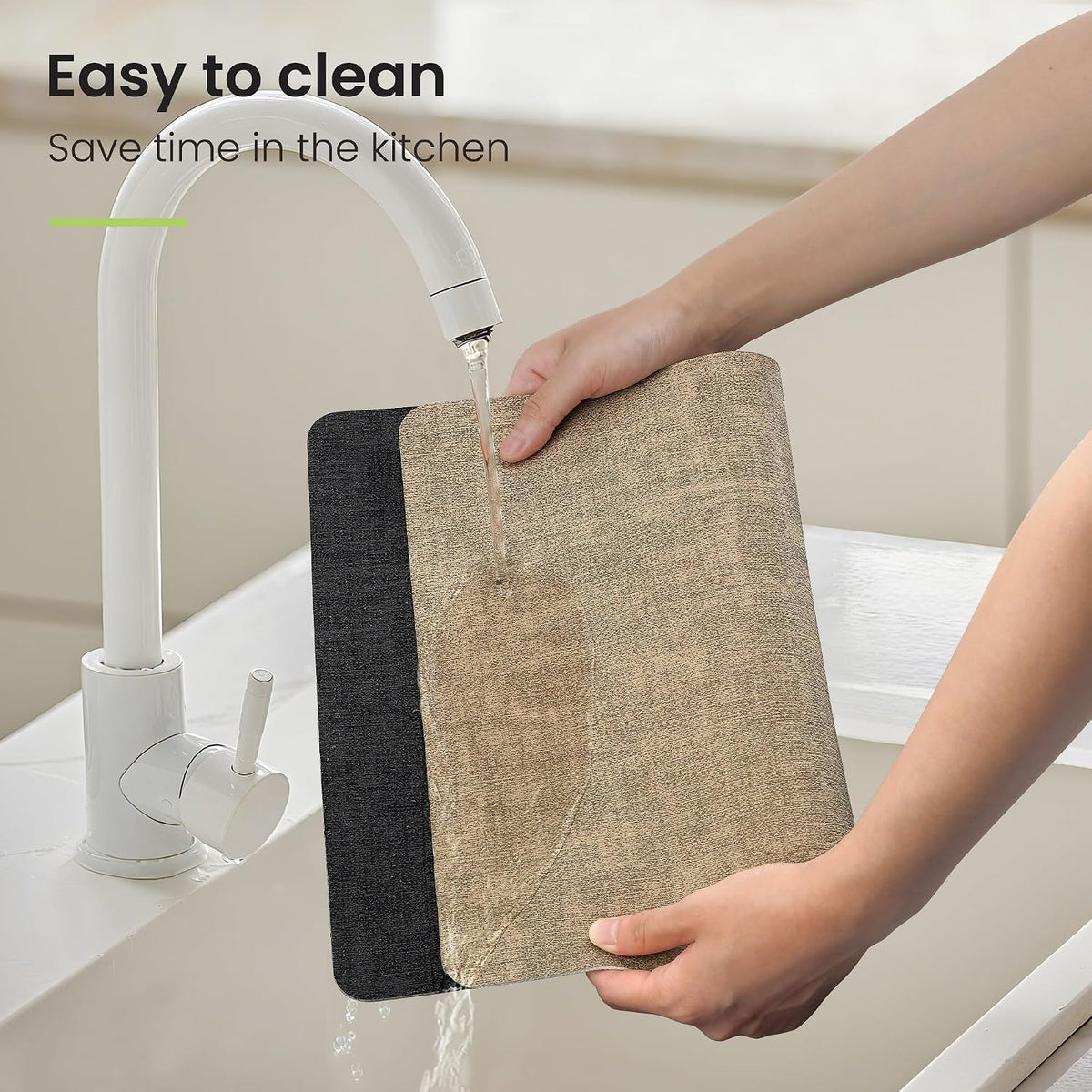 Fyvva Placemats Set of 6 Wipeable Reversible Faux Leather with Coasters | Waterproof, Non-Slip Rectangular Table Mats