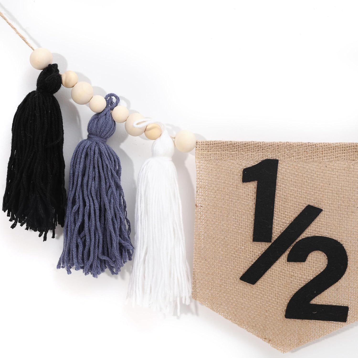 Tassel Wood Bead Highchair Garland / Black