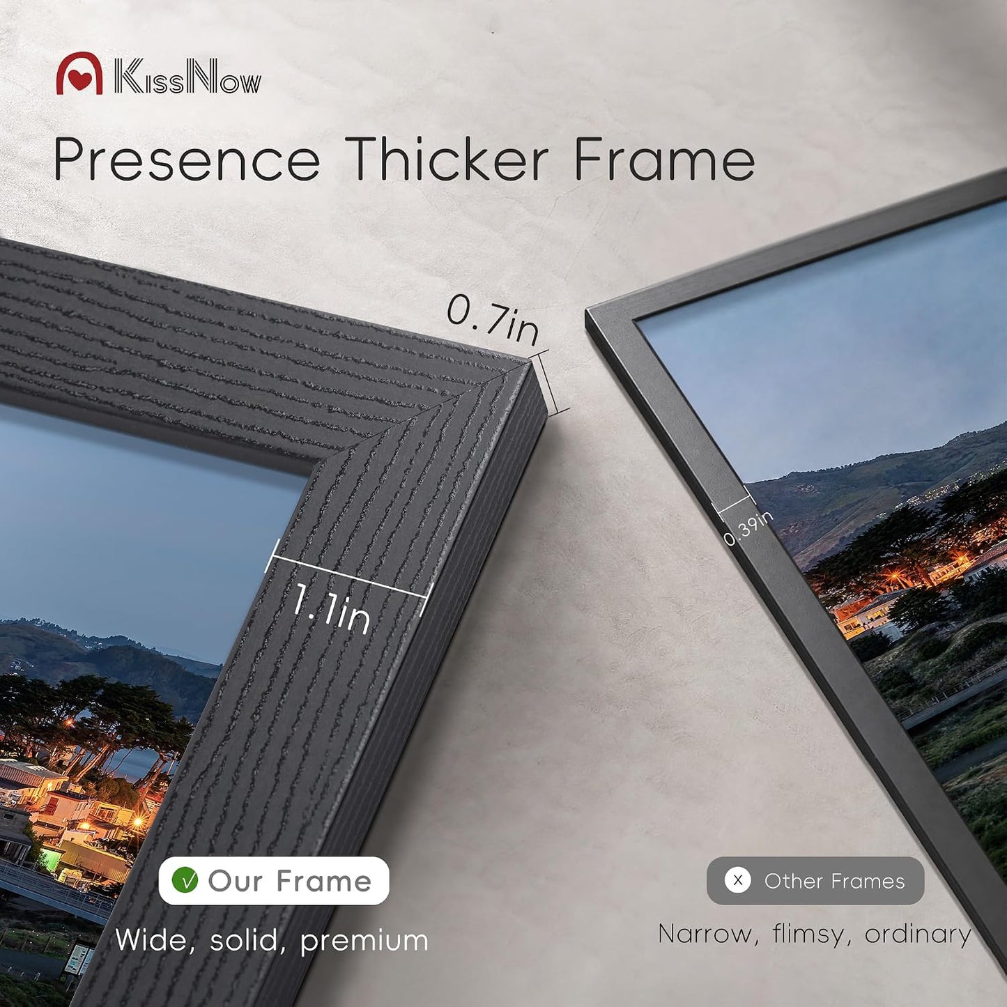 20x30 Poster Frame, Black Solid Wood, 2 Pack, Wall Hanging for Art | Thick & Wide Border, HD Plexiglass, Horizontal or