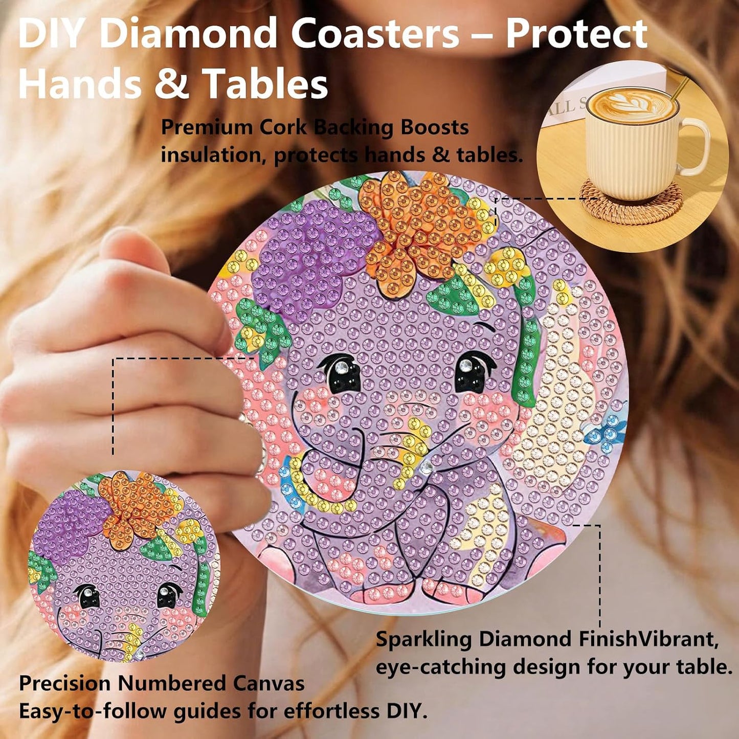 Holder / DIY Gem Art / Animal / 3.9 Inch / Set of 8