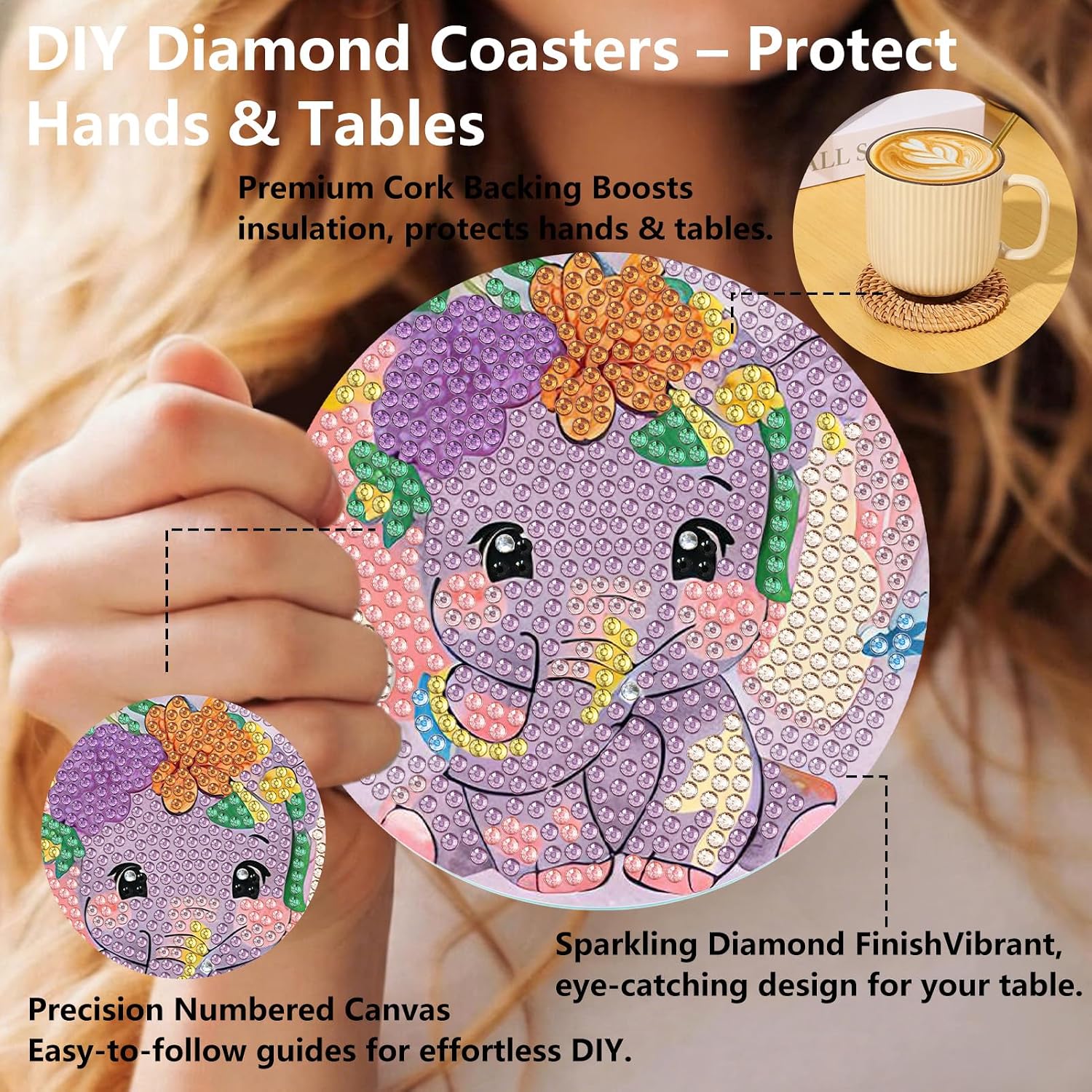 Holder / DIY Gem Art / Animal / 3.9 Inch / Set of 8