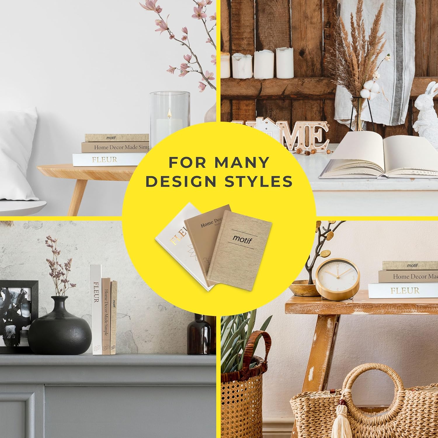 Set of Decorative Books for Coffee / Yellow