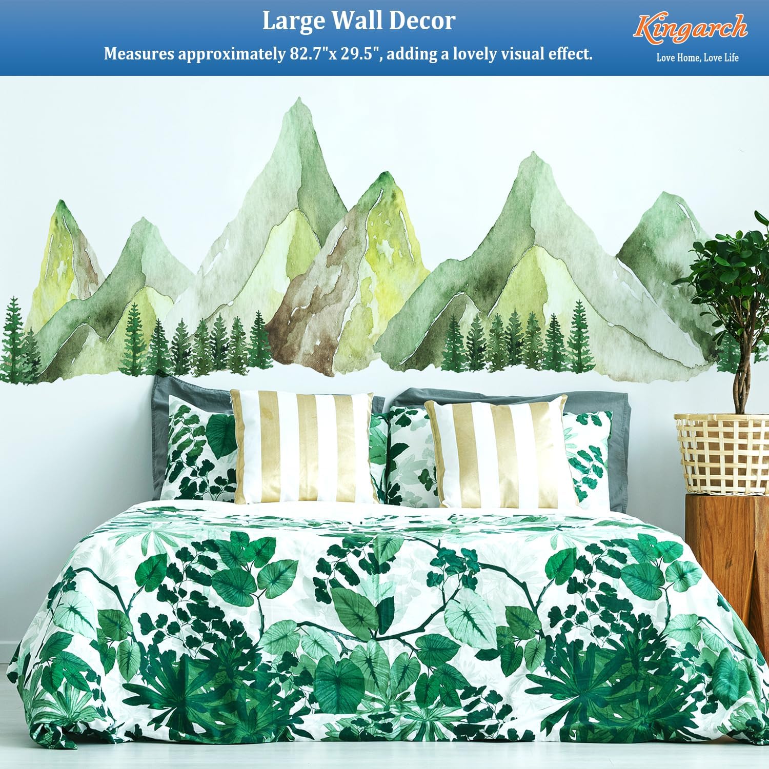 Large Mountain Wall Decals / Green