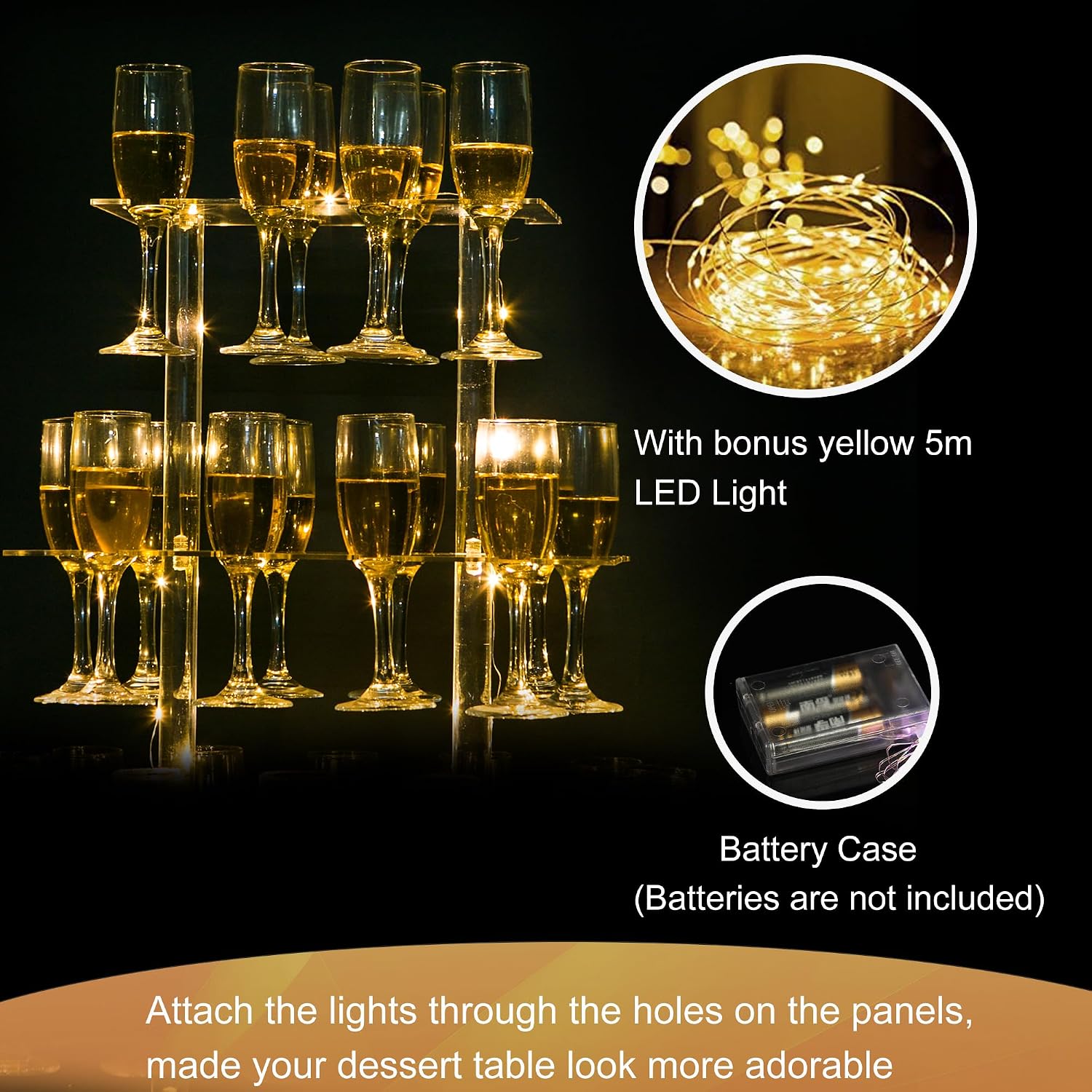 Acrylic Wine Glass Stemware Rack Champagne / 2 Tier / Clear