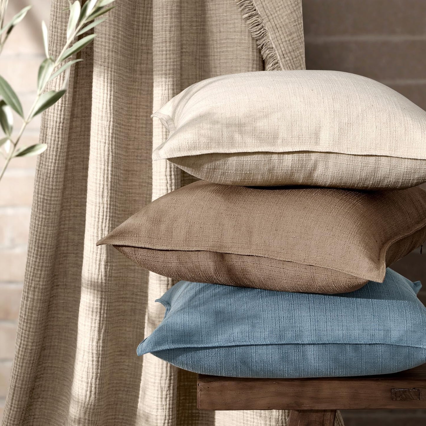 Decorative Pillow Covers / 18 x 18 / Coco Brown / Set of 2