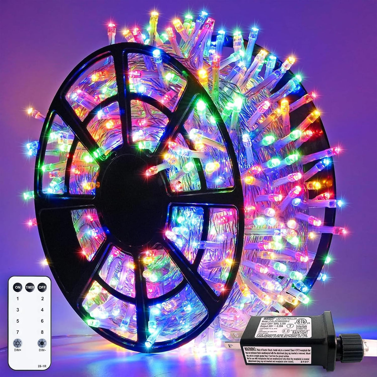JMEXSUSS 163ft 500 LED Multicolor Christmas Lights Outdoor Waterproof