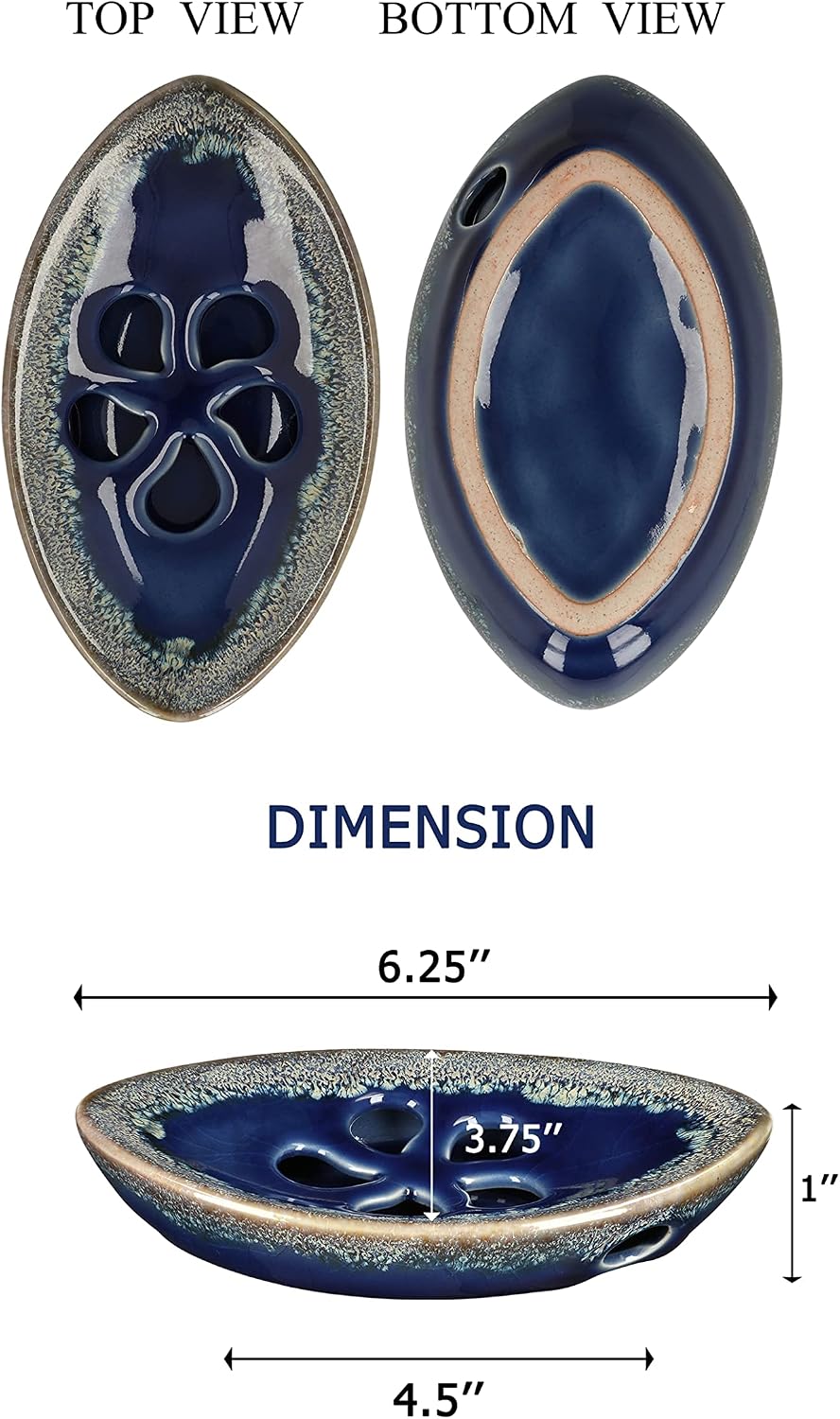 Self Draining Tray for Bar Soap / Blue