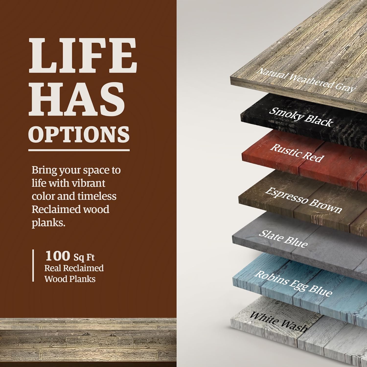 Easy Nail-Up Shiplap Panels for Rustic Wood Wall Paneling Weathered / Natural