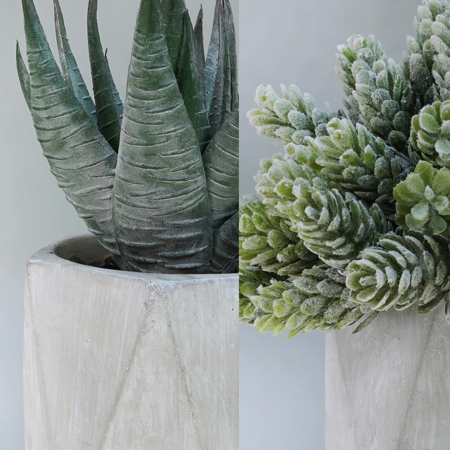 Mini Artificial Succulent Plants Potted Small Fake Aloe Hops String of Pearls / Gray / Set of 3