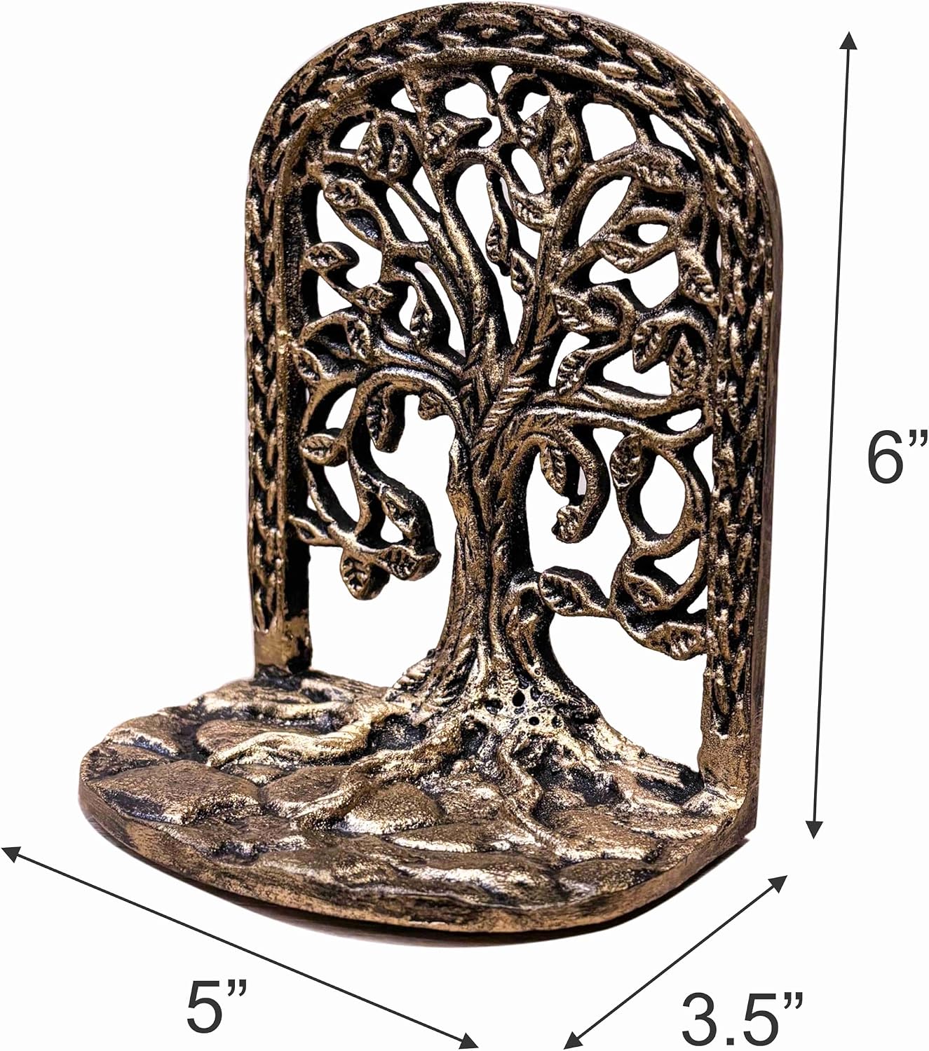 Tree of Life Bookends Set Heavy Duty Metal Book Ends