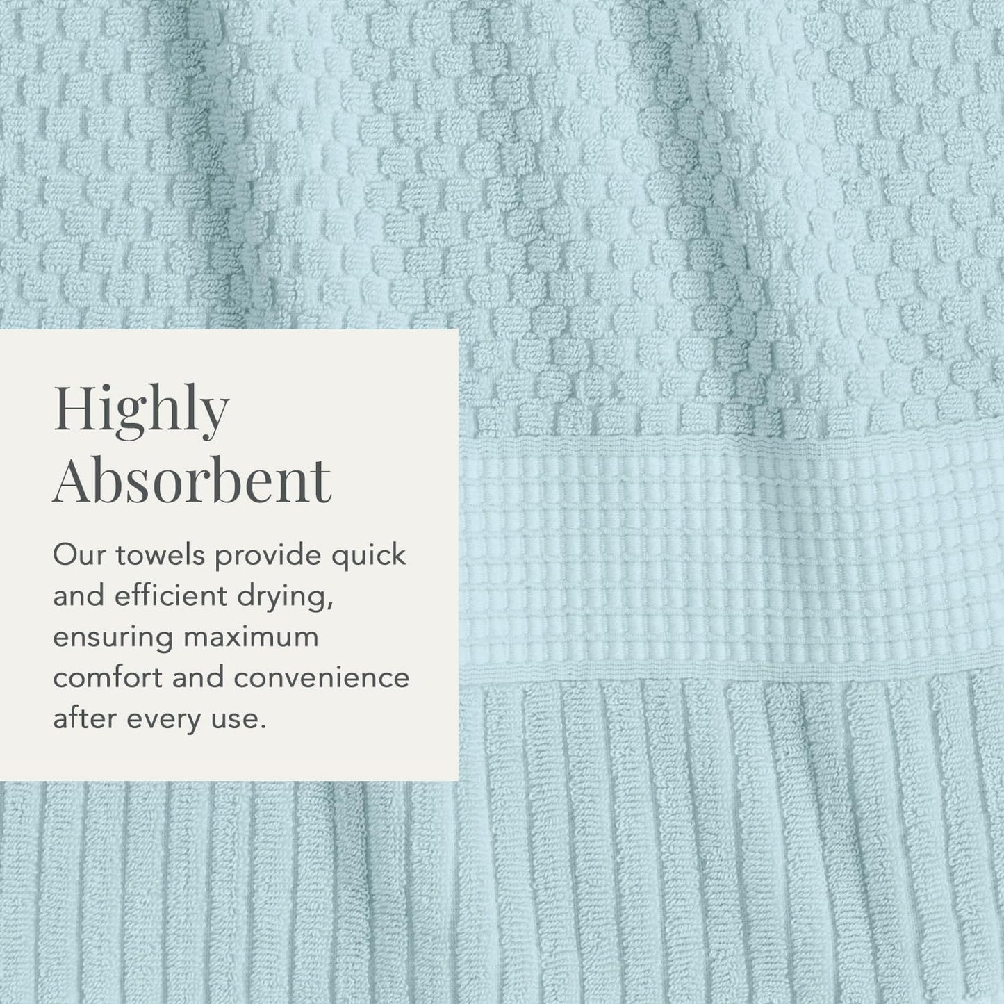 NY Loft 100% Cotton 6-Piece Bath Towel Set | Seafoam | Oeko-TEX | Quick-Dry | 30" x 52" Bath Towels | 16" x 28" Hand
