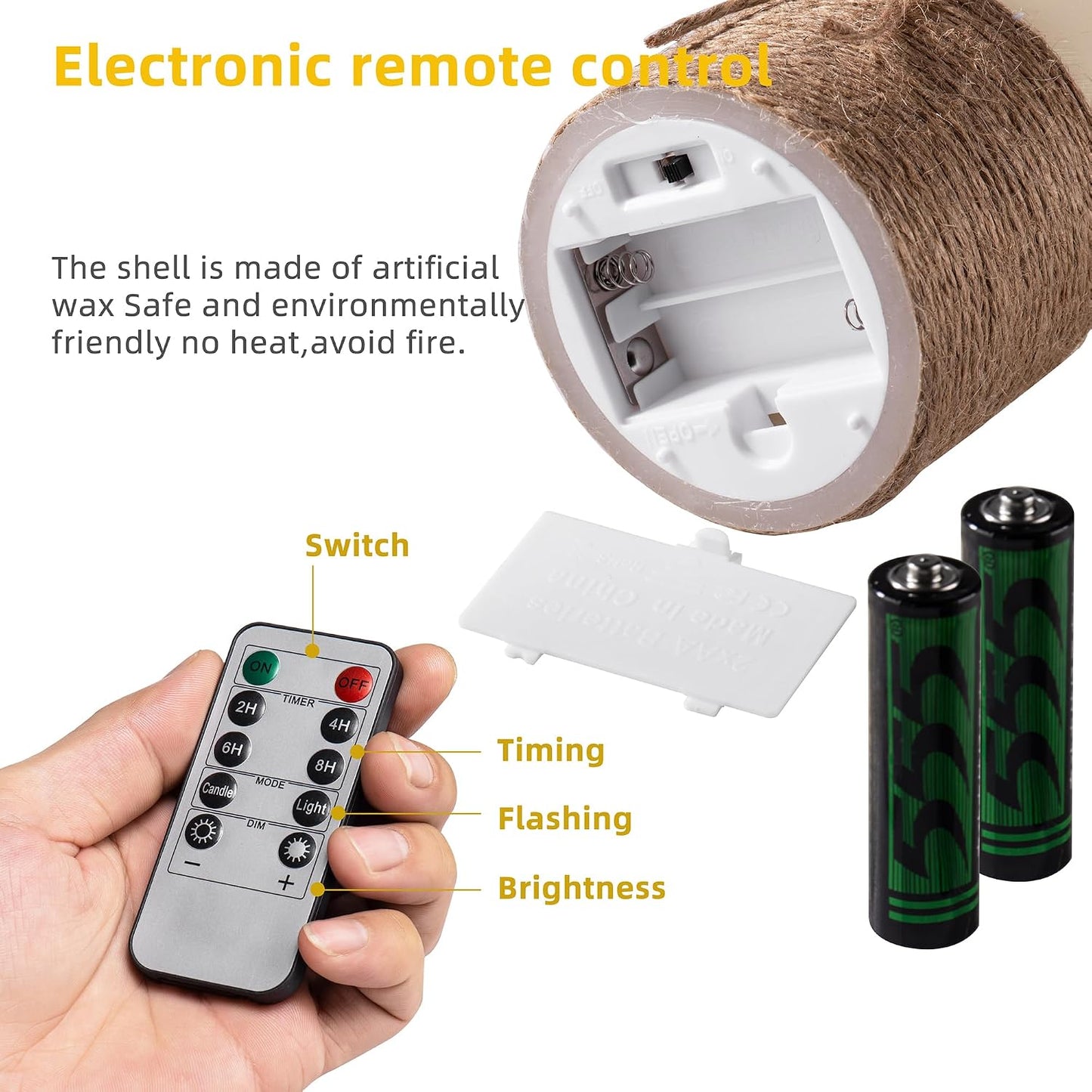 AKU TONPA Flameless Candles Battery Operated Pillar Real Wax Electric LED Candle Gift Set with Remote Control and