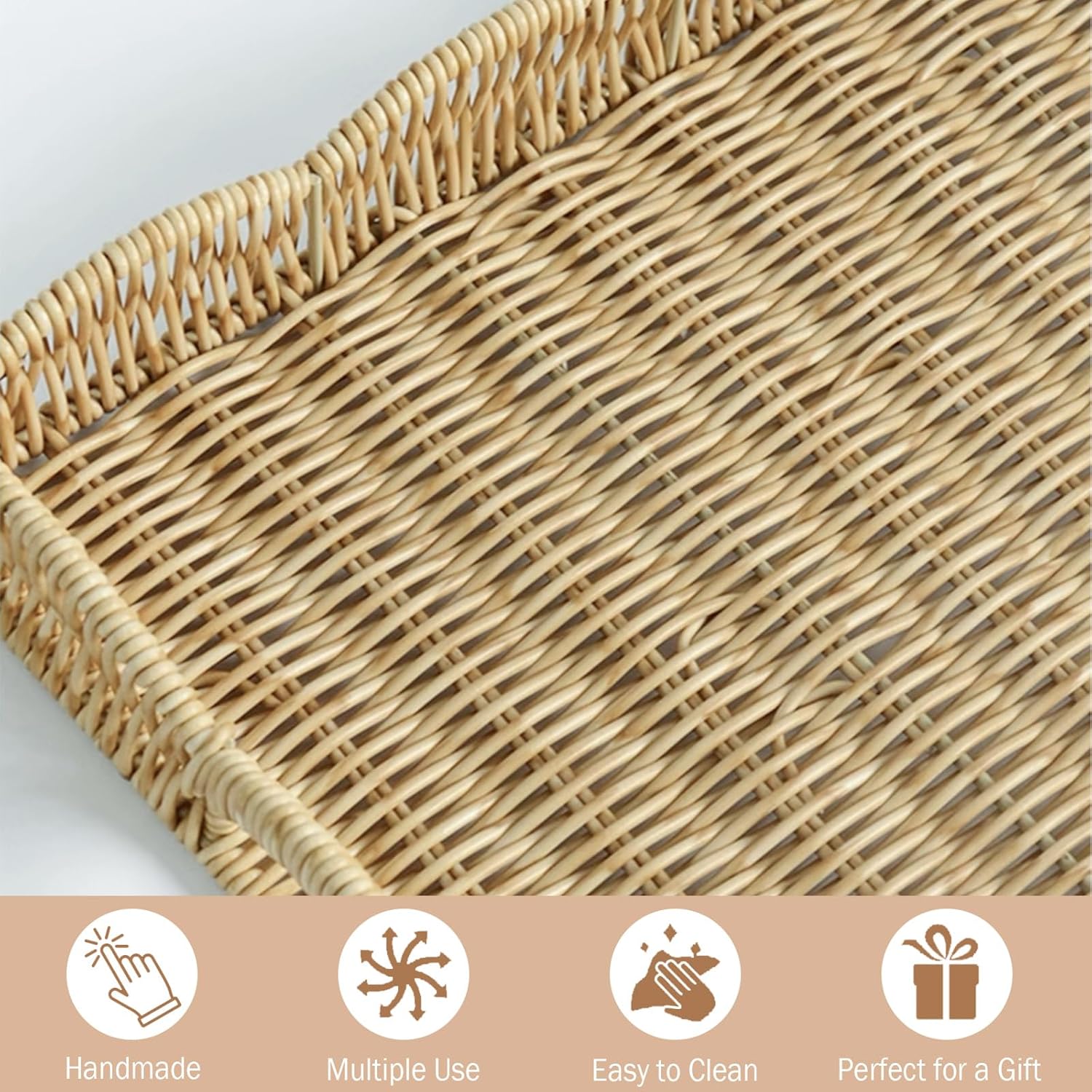 Rectangular Wicker Tray / Coffee Brown