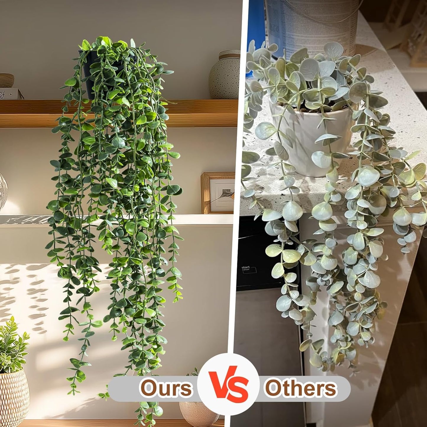 Artificial Hanging Plant Faux Plant Ivy Vine Faux Eucalyptus Vines Fake Potted / Type 7 / Set of 2
