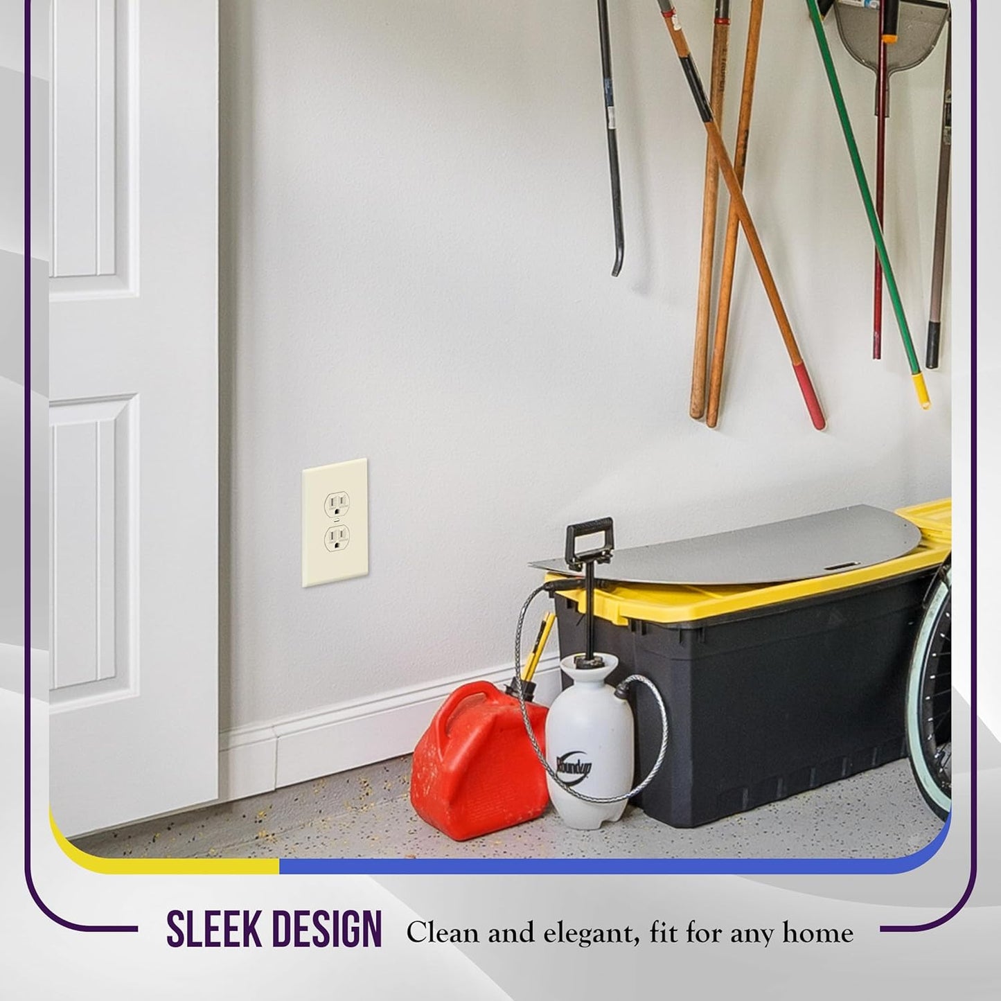 ENERLITES Duplex Receptacle Outlet Wall Plate, Jumbo Electrical Outlet Covers, Gloss Finish, Oversized 1-Gang 5.51" x