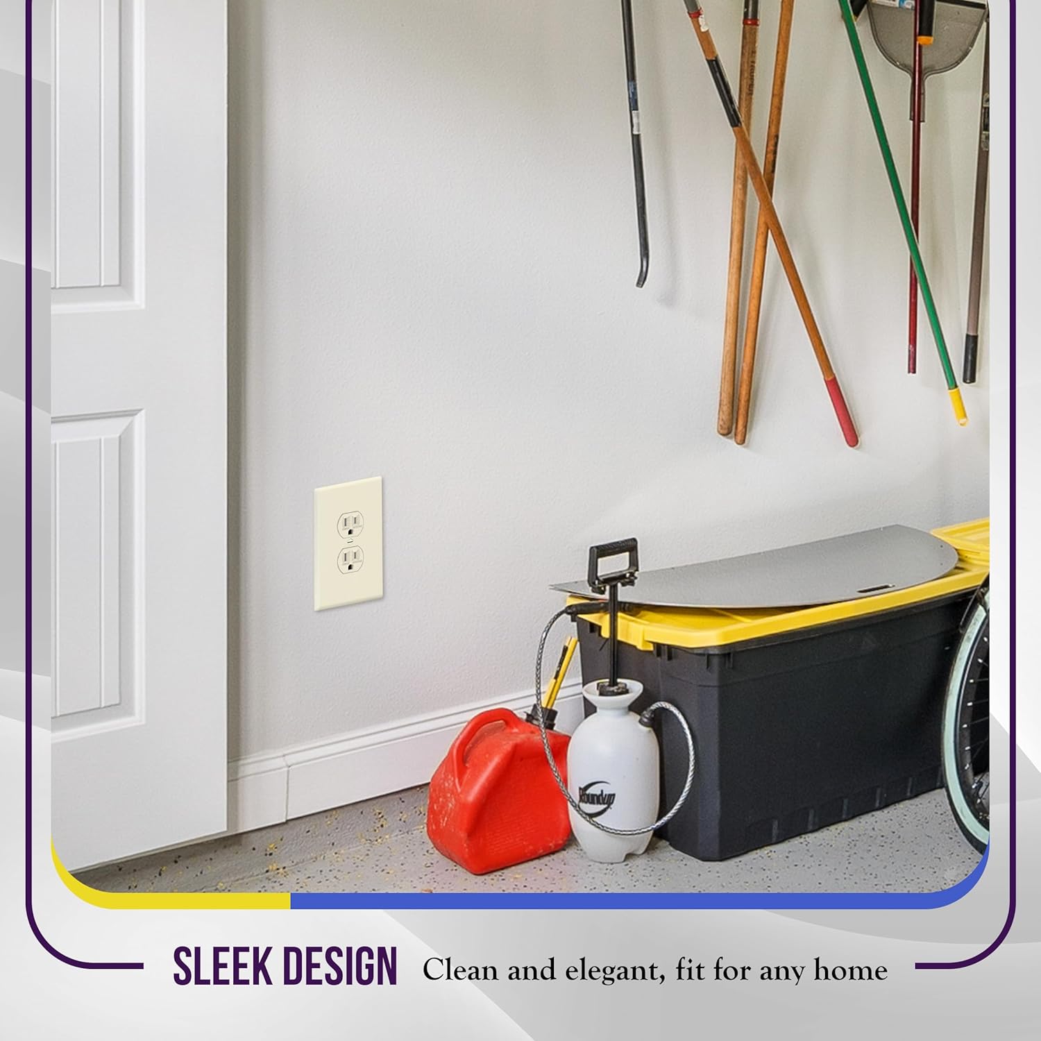 ENERLITES Duplex Receptacle Outlet Wall Plate, Jumbo Electrical Outlet Covers, Gloss Finish, Oversized 1-Gang 5.51" x