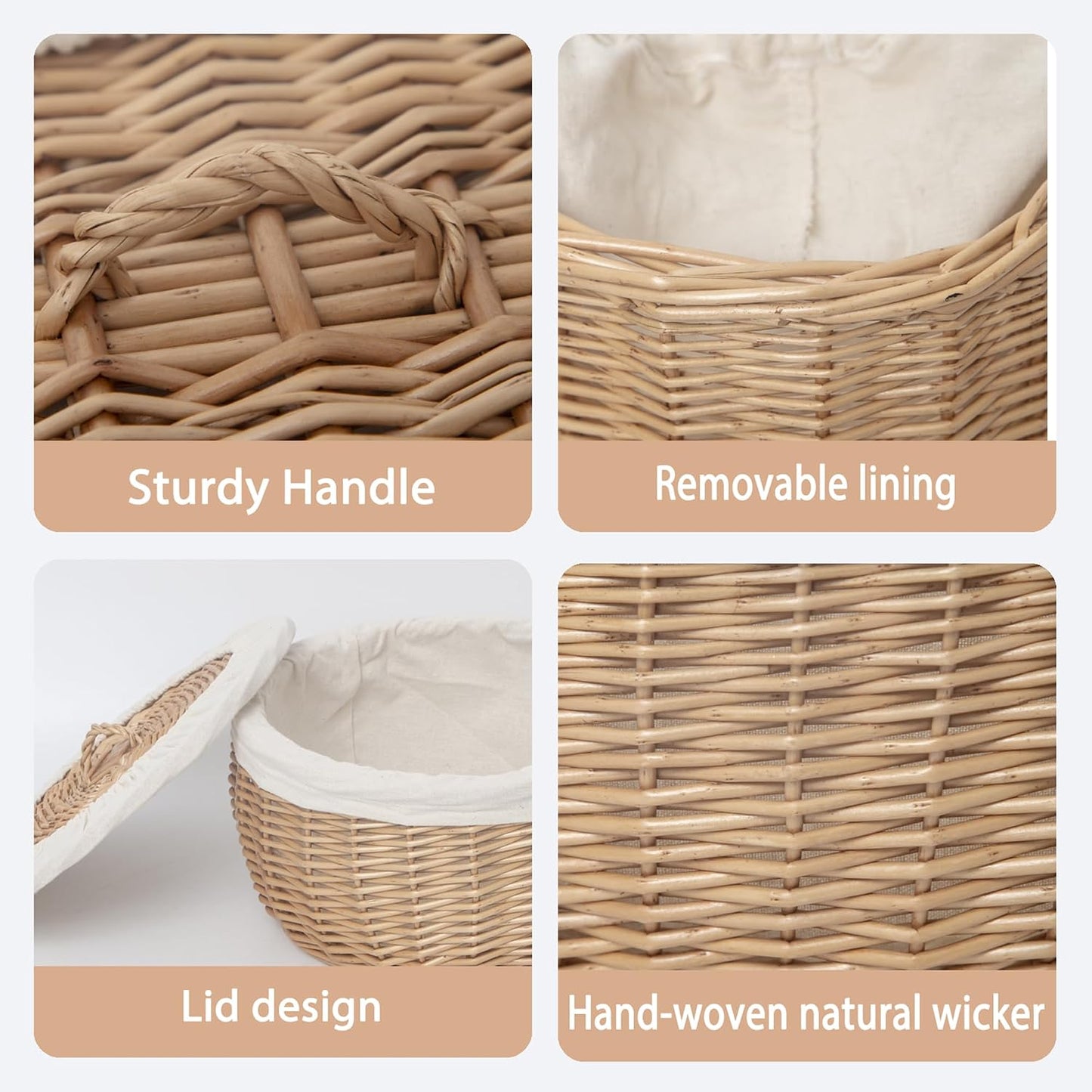 Wicker Bread Basket Serving / Round