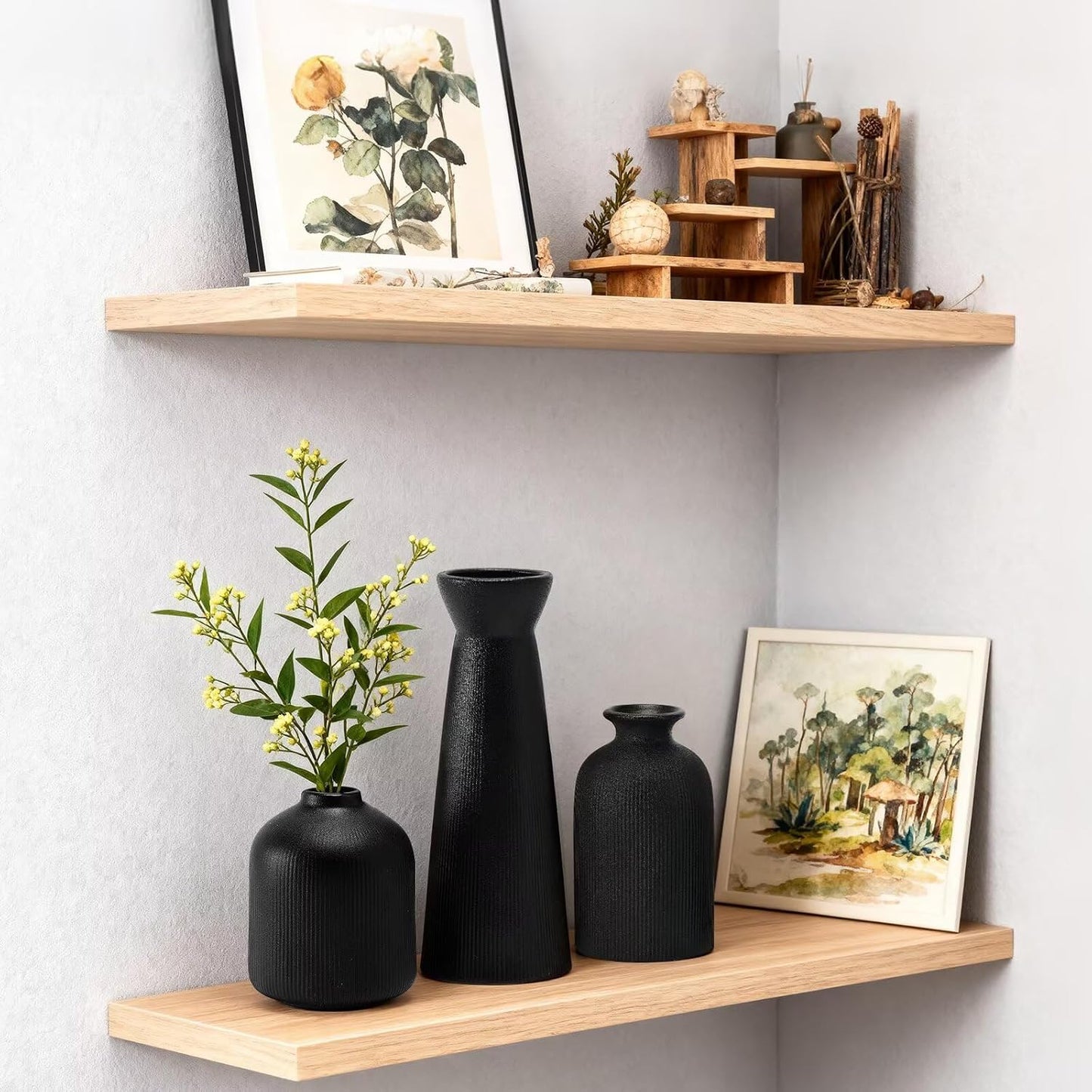 Ceramic Flower Vases / Black / Set of 3