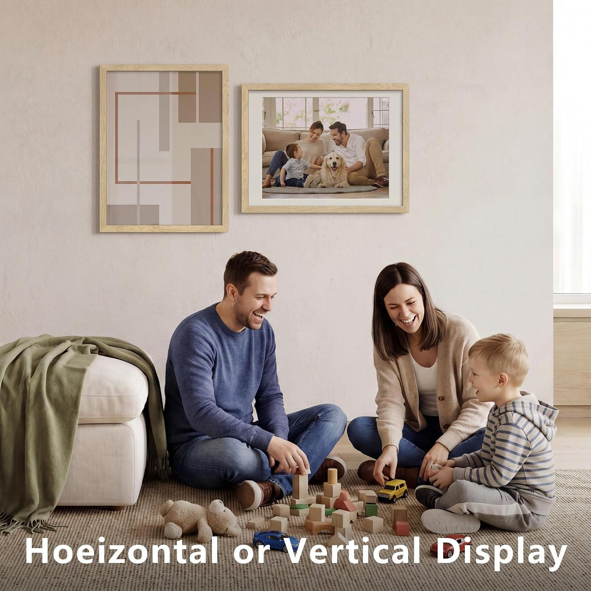 18x24 Poster Frames - 3 Pack, Natural Solid Wood Picture Wide Border Frame, Display 16x20 with Mat or 18 x 24 Without