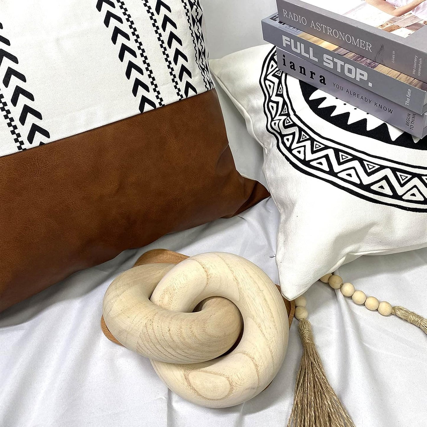 Hand Carved Boho Bead / Wood Color