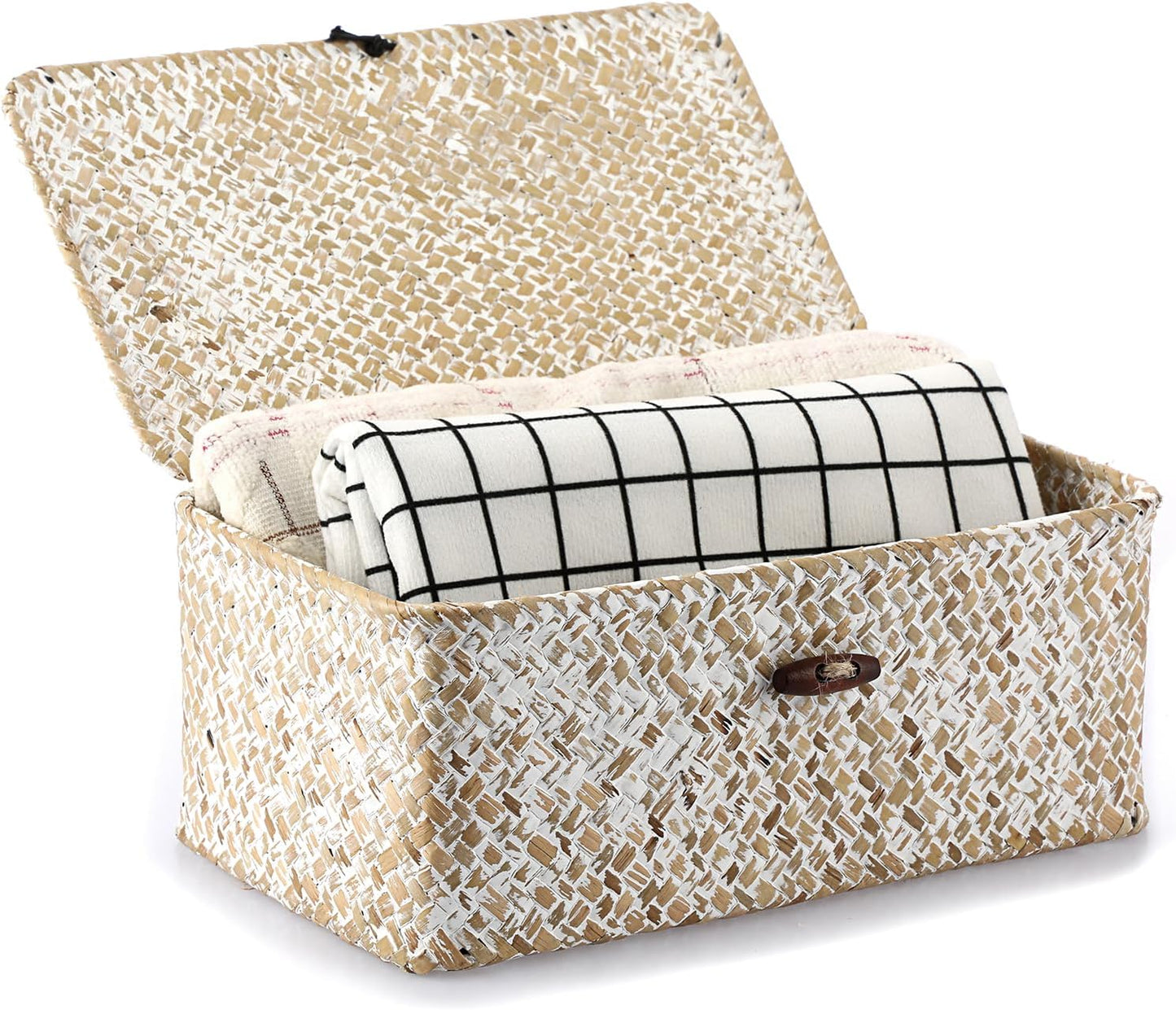 Wicker Shelf Baskets / Small / Whitewash