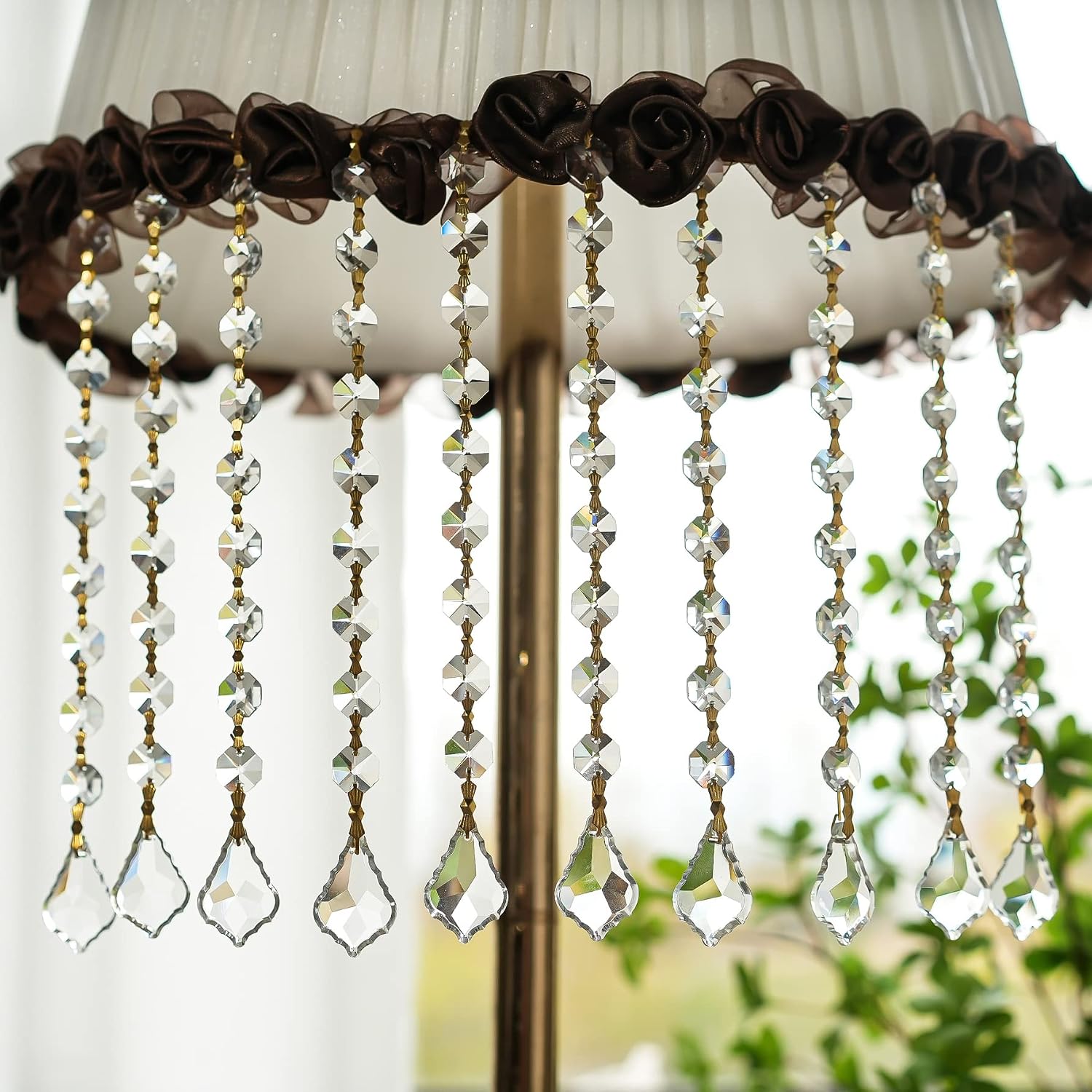 Crystal Garland Strands Hanging Glass Chandelier Beads Chains Crystal / Maple Leaf / Set of 10