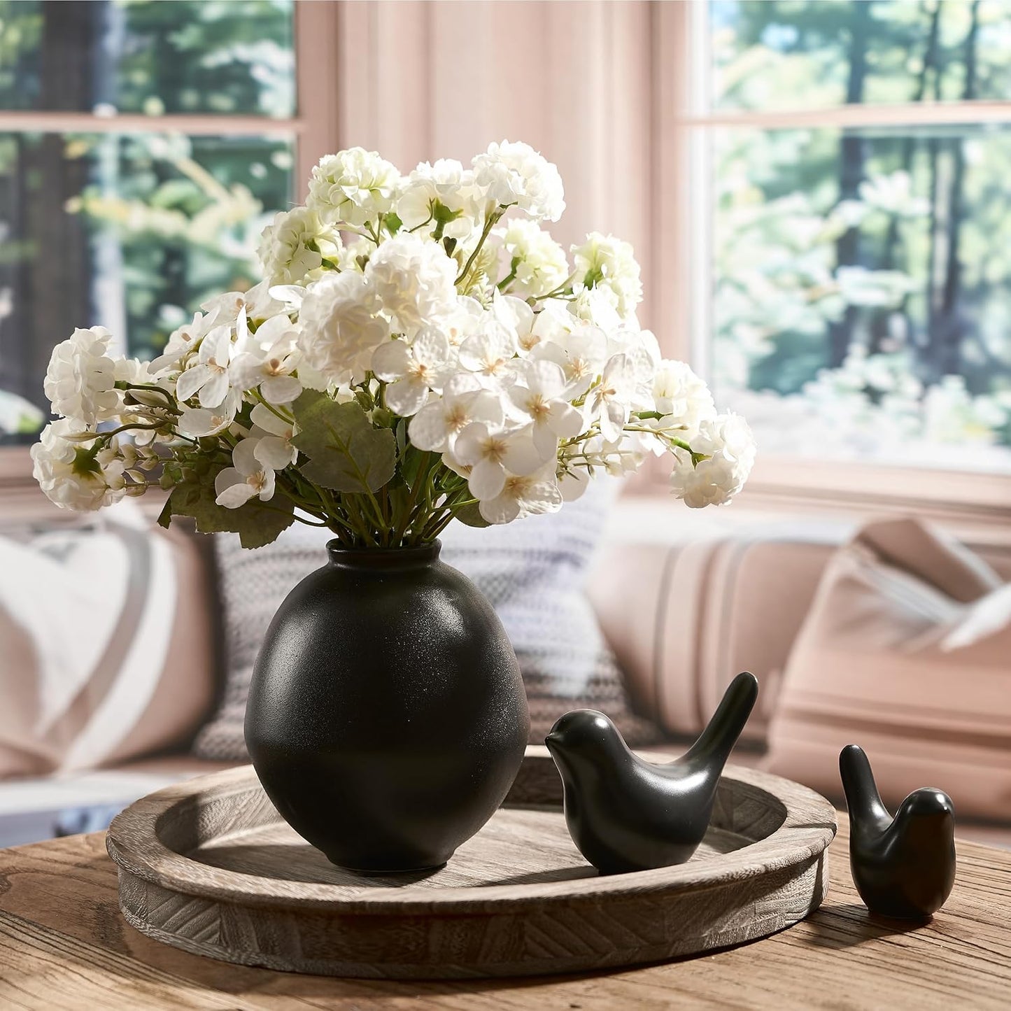 Ceramic Flower Vase / Metallic Black- 5.75 / 5.8 Inch