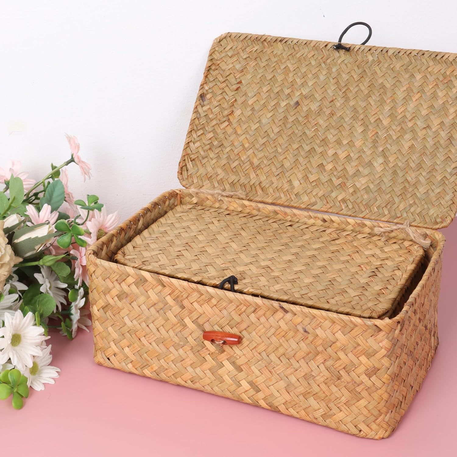 Wicker Shelf Baskets / Natural / Set of 2