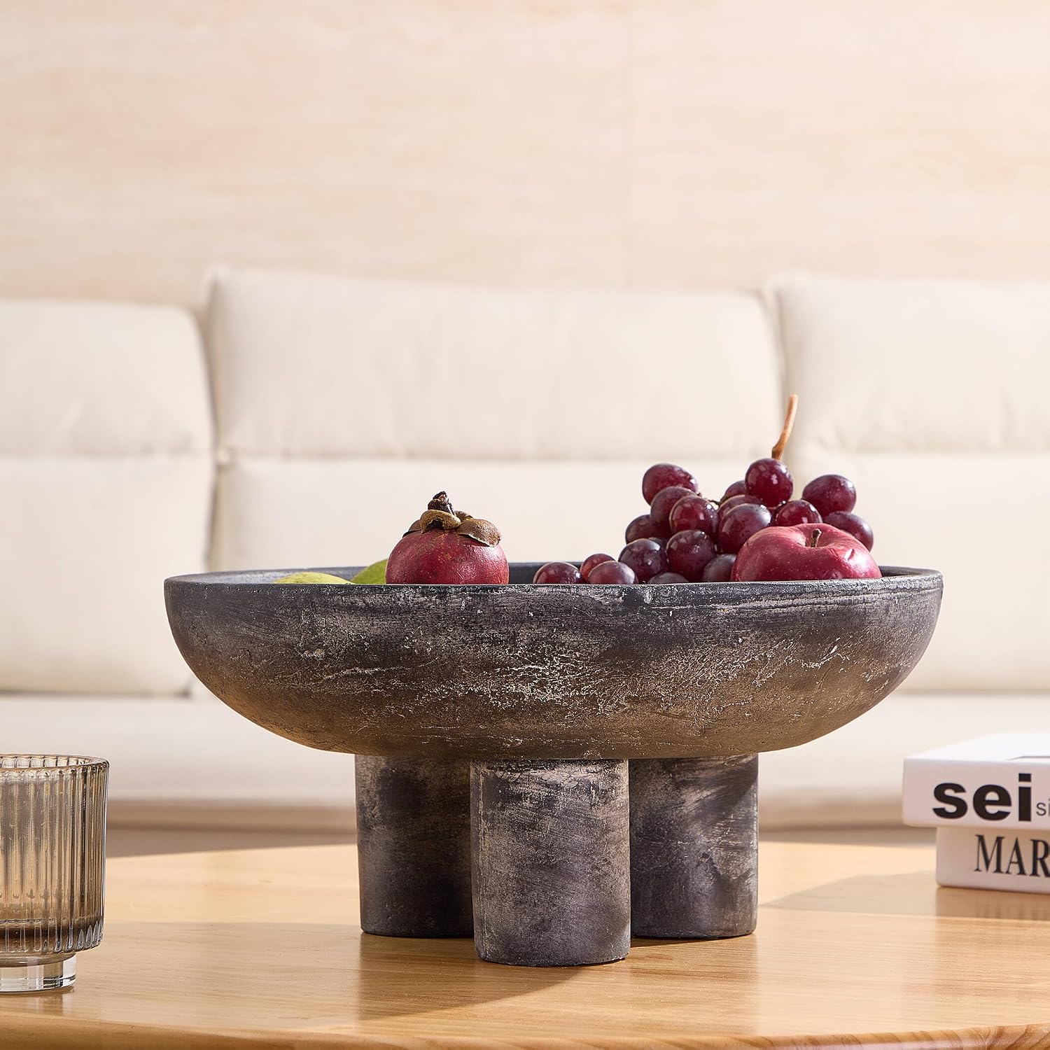 Ceramic Decorative Bowl / 14.5" Large Fruit Bowl