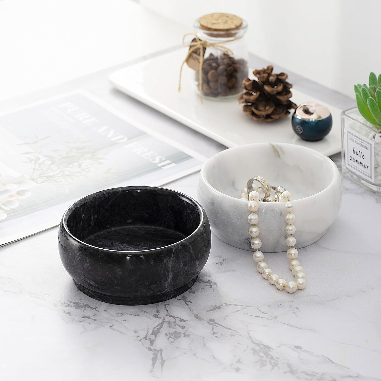 Coffee Tables Centerpiece / White Marble / 4.72 Inch