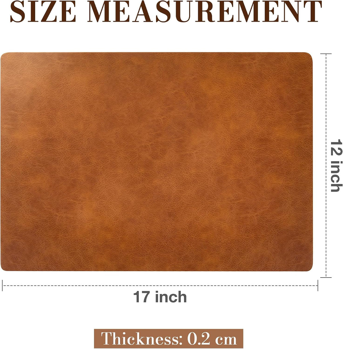 Roxifina Vinyl Placemats Set of 8 - Faux Leather Waterproof Washable PU Place Mats, Heat Resistant 12 x 17 Inch Easy