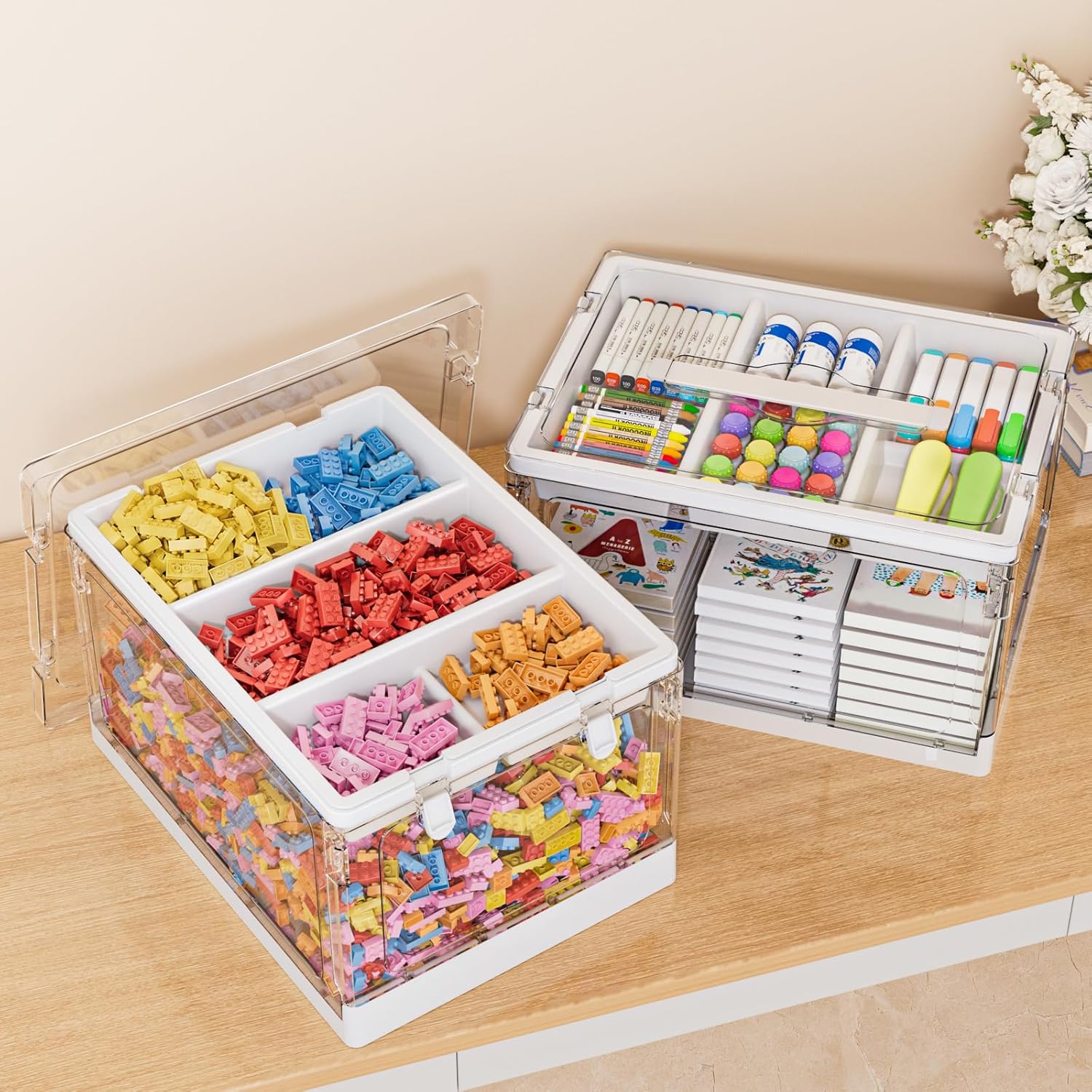 Trays / Art Supply Organizer and Storage / Clear