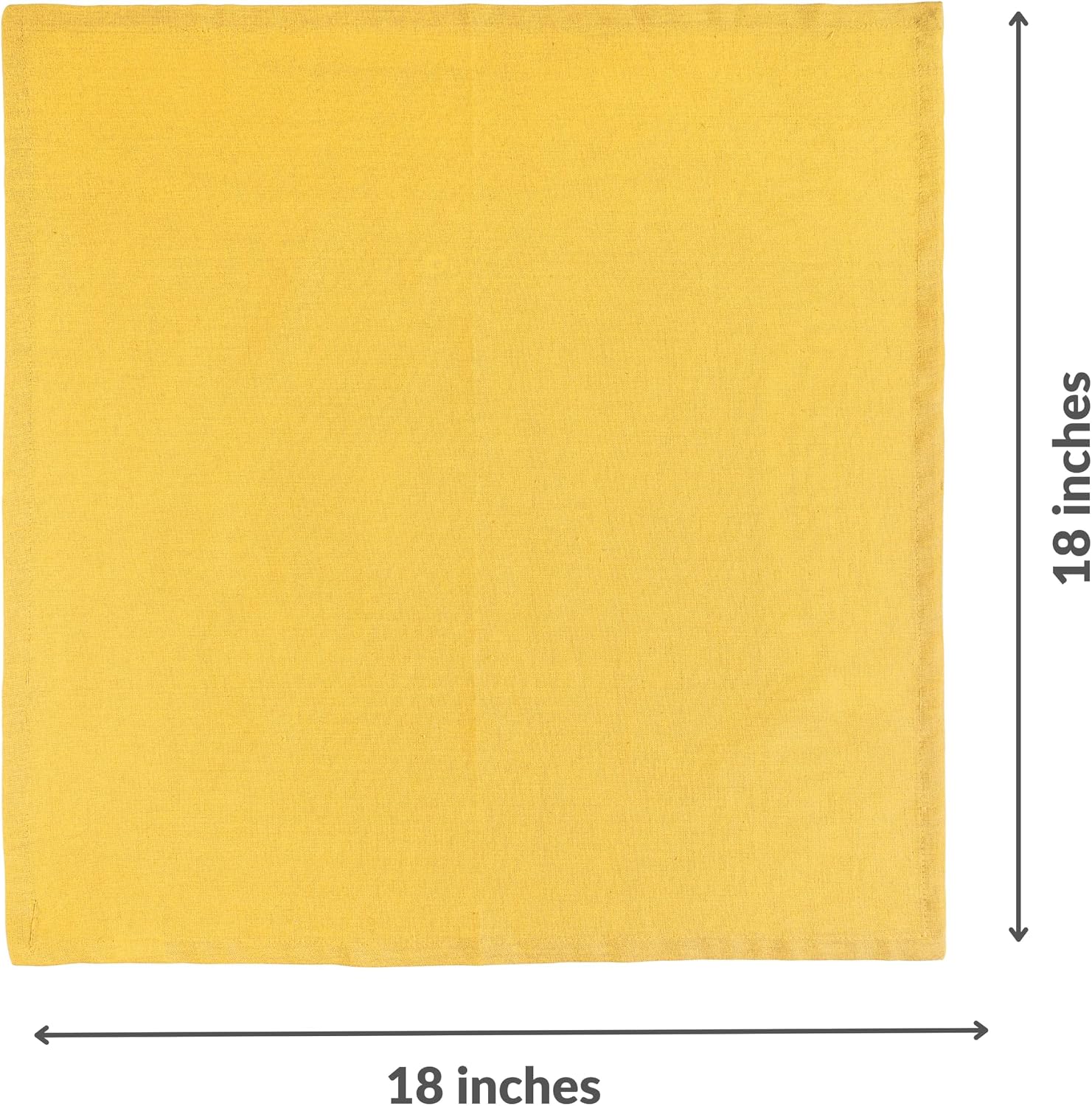 FINGERCRAFT Cloth Napkin, Cotton Linen, Set of 12, 18x18 inch, Gold | Mitered, premium quality, soft, absorbent fabric