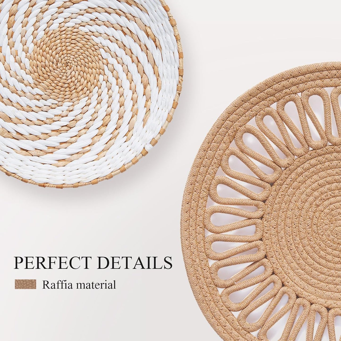 Boho Wall Basket Decor / 12 Inch / Set of 8