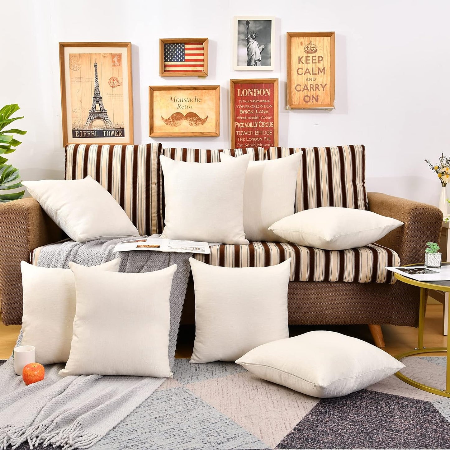 Throw Pillow Covers Bulk Linen Blank Couch Cushion Pillow Case for Vinyl Sublimation HTV Ironing