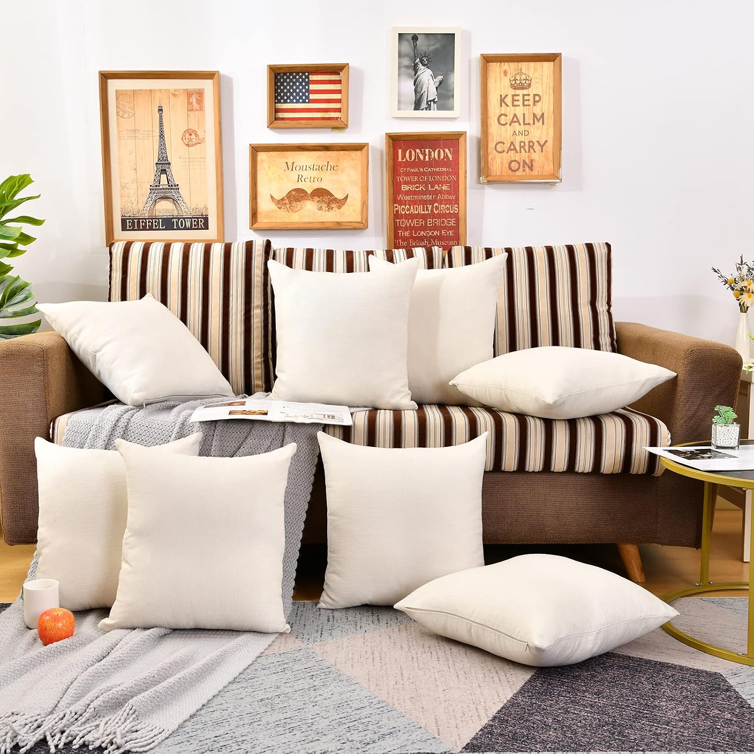 Throw Pillow Covers Bulk Linen Blank Couch Cushion Pillow Case for Vinyl Sublimation HTV Ironing