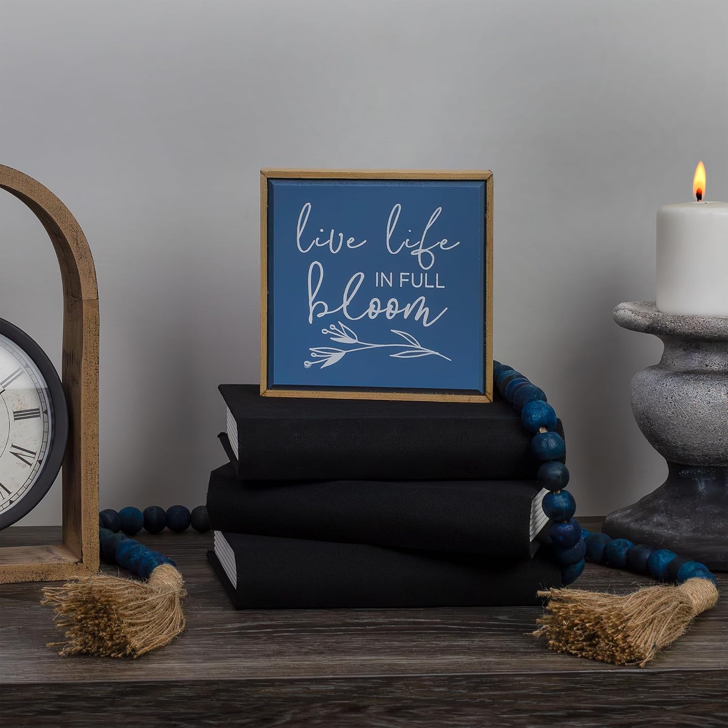 Faux Book Stack / Black / Set of 3