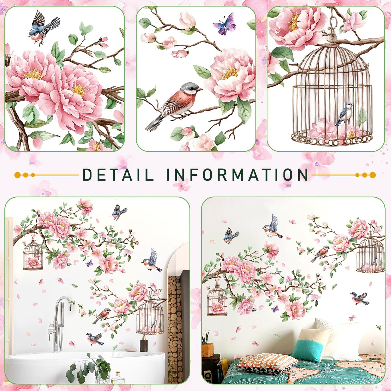 Removable Large Flowers / Tree Branches Wall Stickers